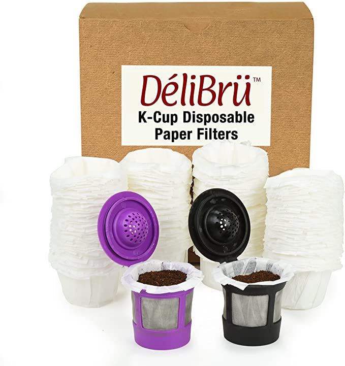 New 100 PCS K Cup Filters w/ All Reusable Coffee Pods | Compostable & Disposable Coffee Filters