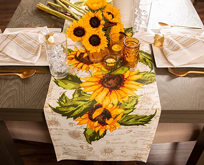 New Rustic Sunflower Table Runner | 14 x 72