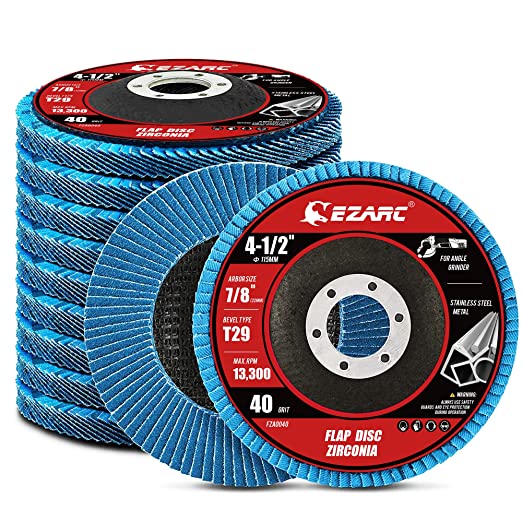 Heavy Duty 4 1/2 x 7/8" Flap Sanding Disc | Flap Discs 40 Grit | Stainless Steel Grinding Wheel