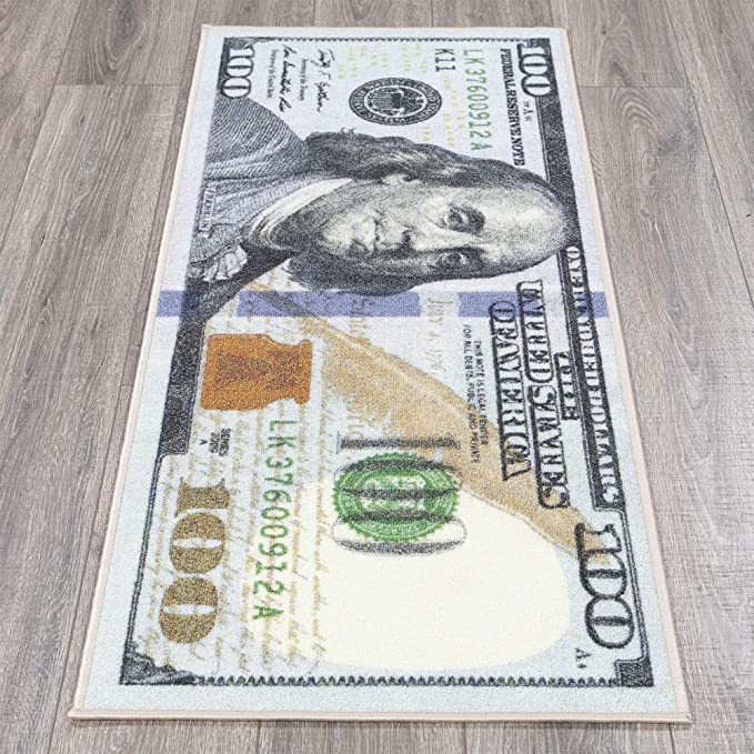 New 22" x 53' Hundred Dollar Bill runner rug