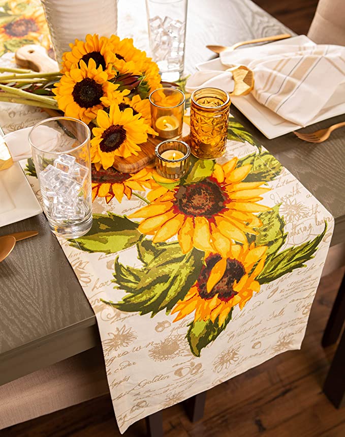 New Rustic Sunflower Table Runner | 14 x 72