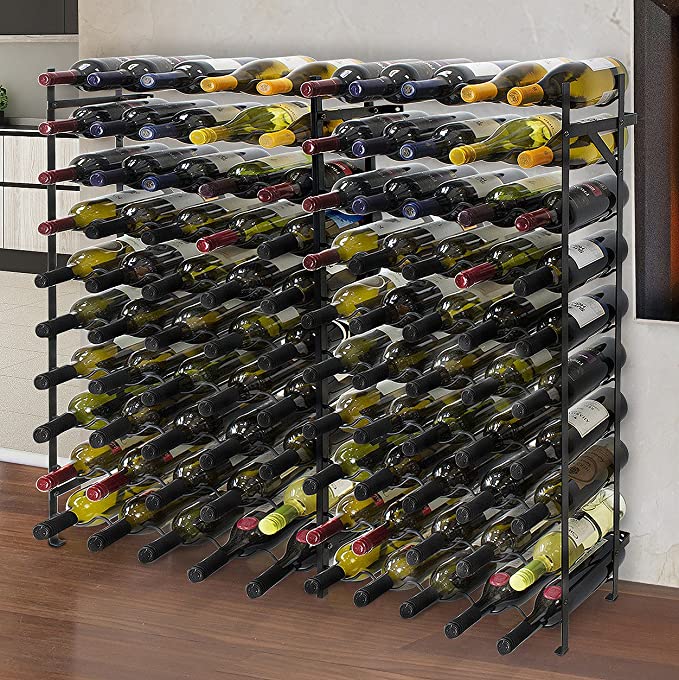 Heavy Duty Wine Rack Free Standing Floor Stand | Large Capacity Elegant Wine Storage