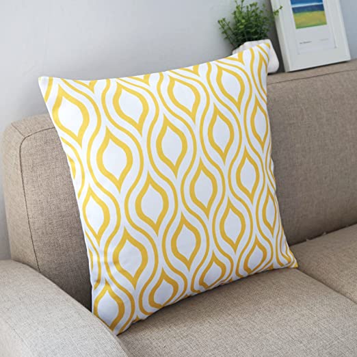 New 18" x 18" Throw Pillows Cover | 4 Lemon Yellow Accent Pattern