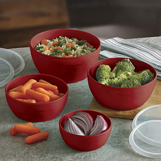 New Set of 4 Prep Bowls w/ Lids