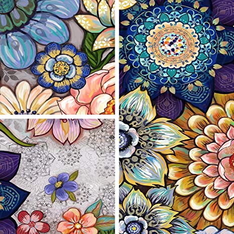 New  50" × 60" Colorful Floral Tapestry | Bright Boho Fabric Blossom Tapestries