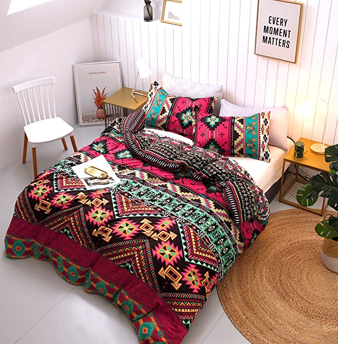 New 3PCS Bohemian Bedding Set | 1 Duvet Cover Queen Size + 2 Pillow Shams