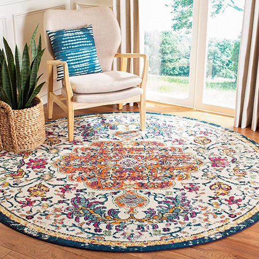 New Round Entryway Foyer Living Room Bedroom Area Rug | 5' x 5'