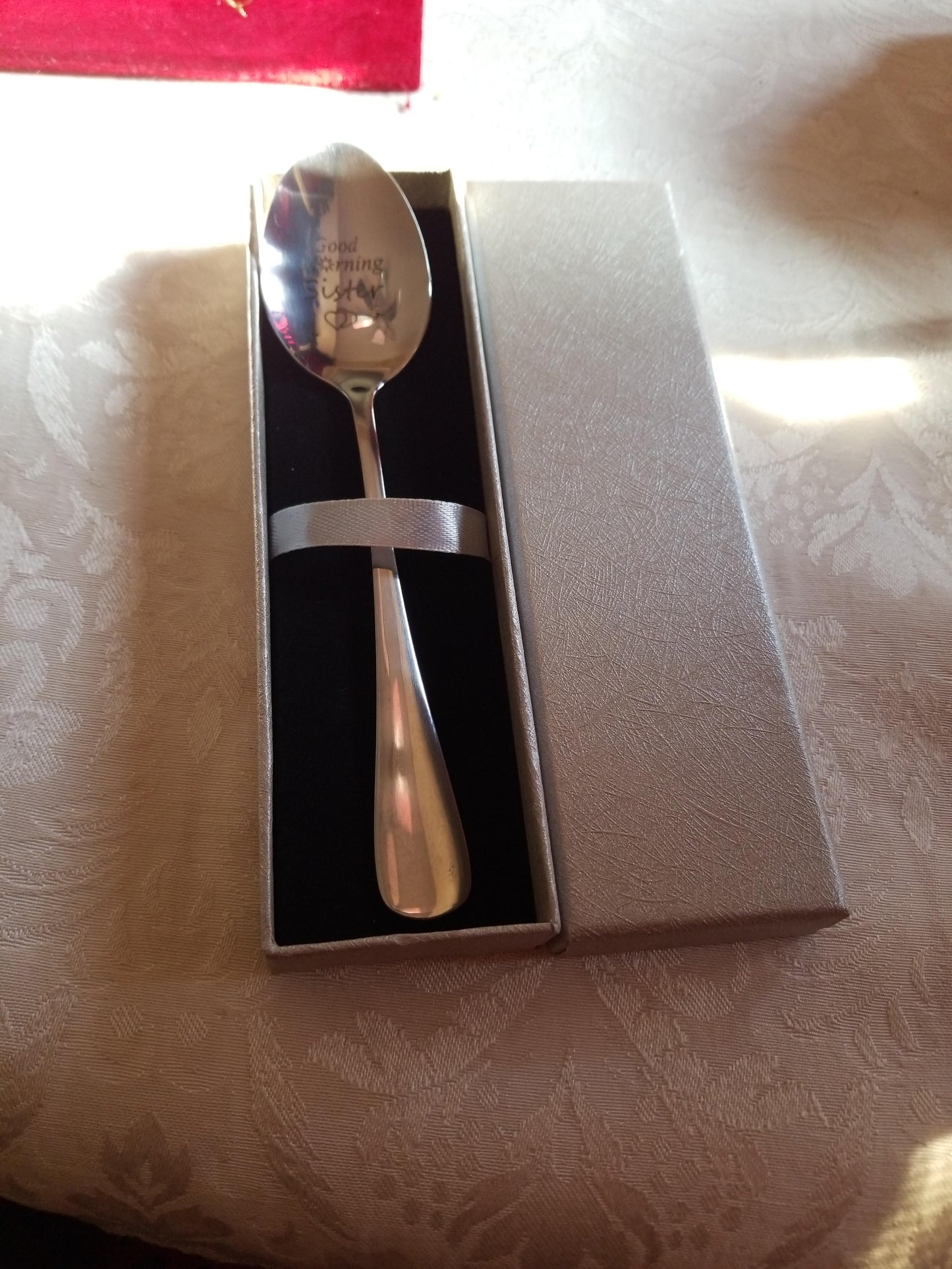 New Stainless Steel Spoon with Silver boxes | Good Morning Sister Spoon | 2 Packs