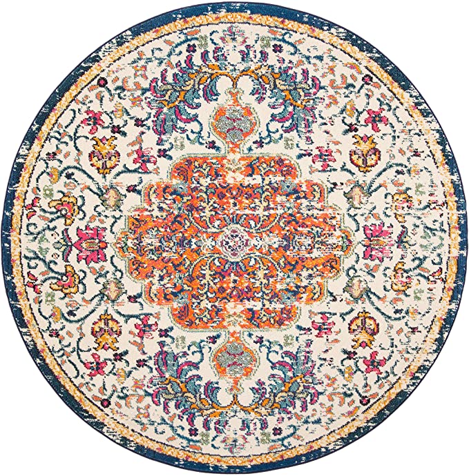 New Round Entryway Foyer Living Room Bedroom Area Rug | 5' x 5'