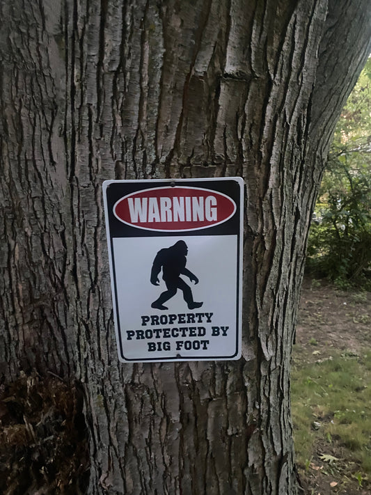 New Warning Property Protected by Big Foot | Funny Metal Decor Gift Sign