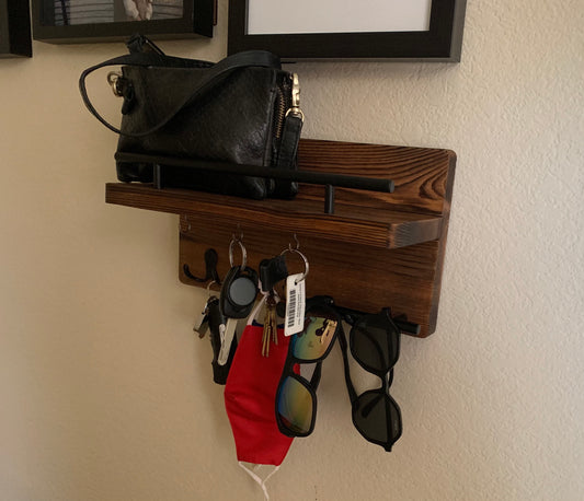 New Mail and Key Holder | Wooden Key Mail Organizer Wall Mount