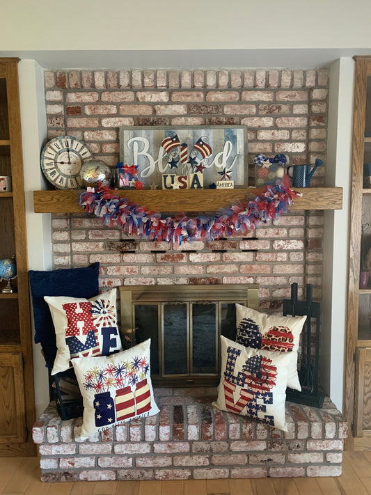 New 4 PCS 18" x 18" 4th of July Decorations Pillow Covers | Farmhouse Decor Cushion Case