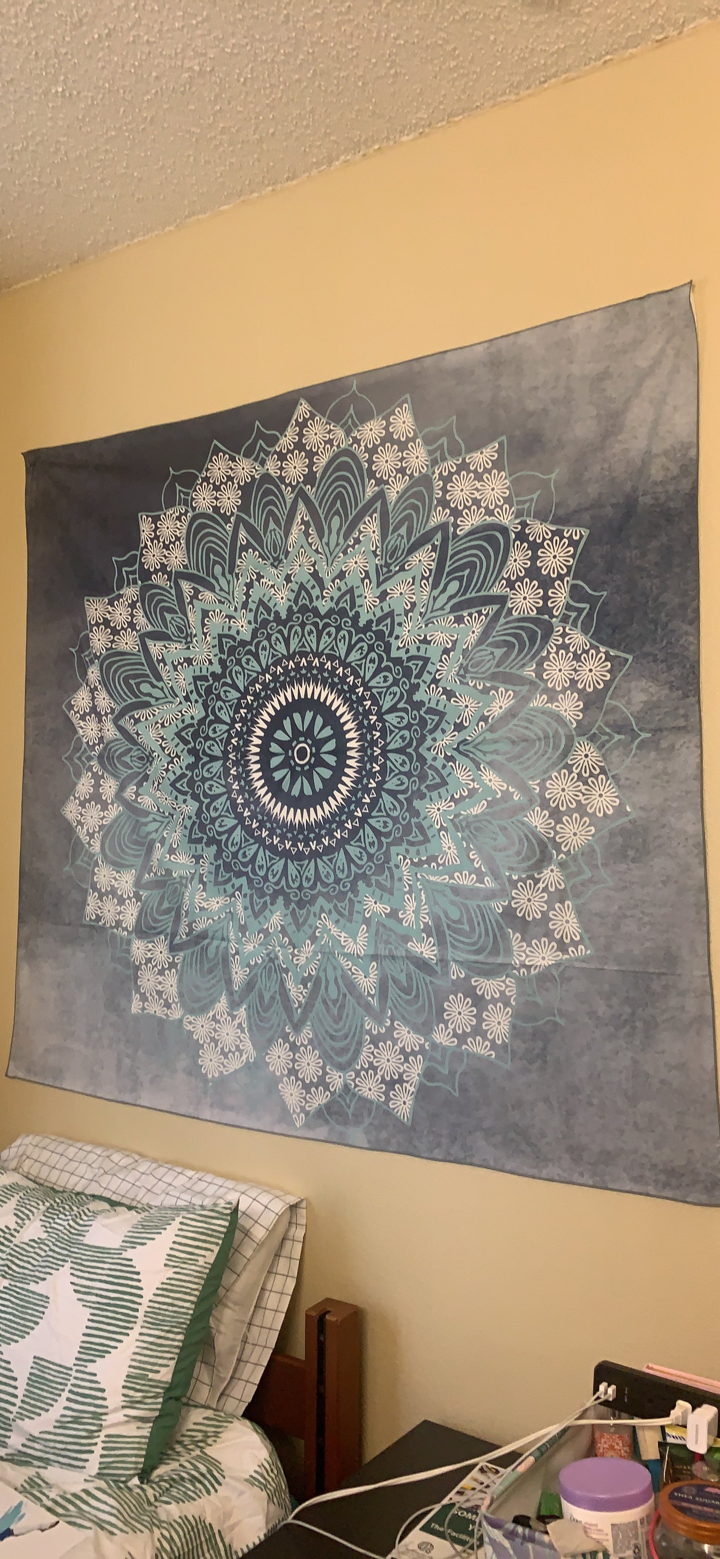 New Mandala Tapestry | Hippie Bohemian Flower Psychedelic Tapestry | 59" x 79"