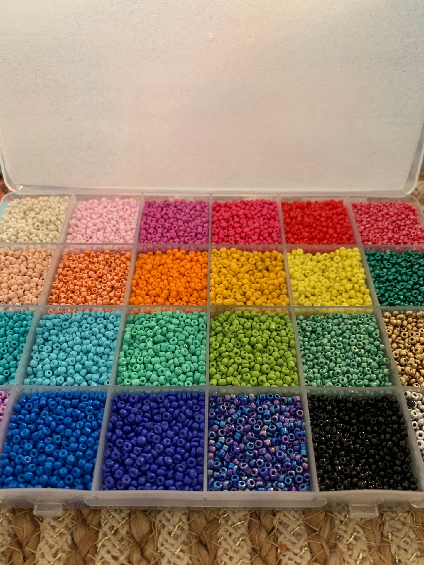 New 31200 PCS 2mm Small Glass Seed Beads | Jewelry Making & Crafts w/ Storage Box